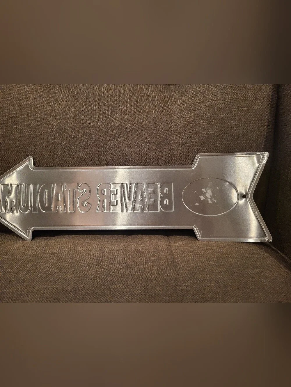 Beaver Stadium Metal Sign - Navy and White